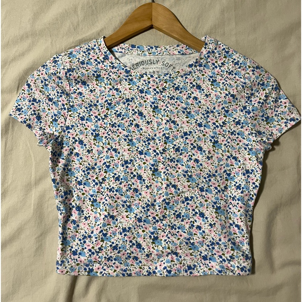 Aeropostale Seriously Soft Floral Baby Tee